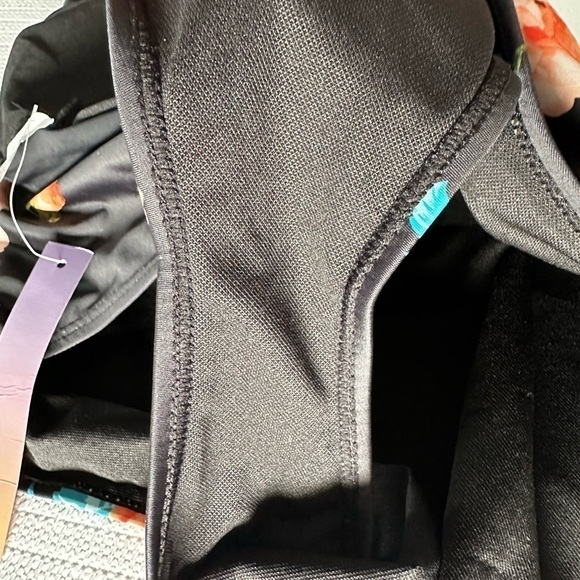 FLORAL SWIMSUIT XL One Piece Halter Back Out Deep V Neck Plunge Wireless Women - Picture 9 of 12